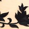 Black Lilly Flower Patches Set of 2 Iron On Embroidered Floral Appliques 12 x 4 Inch